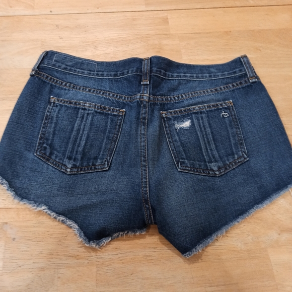 Rag And Bone Women's Cut off Denim *high-rise* Jean Shorts Blue In Cat Skills 26 - Picture 8 of 16